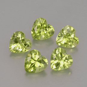2.63 ct Green Peridot Gemstone, Peridot Gem in Heart Facet Shape for Sale.