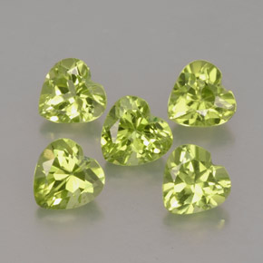 2.63 ct Green Peridot Stone, Natural Peridot in Heart Facet Shape for Sale