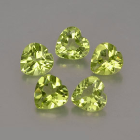 2.50 ct Green Peridot Gemstone, Peridot Gem in Heart Facet Shape for Sale.