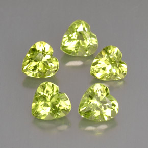 2.61 ct Green Peridot Gemstone, Peridot Gem in Heart Facet Shape for Sale.