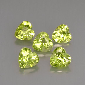 2.61 ct Green Peridot Stone, Natural Peridot in Heart Facet Shape for Sale