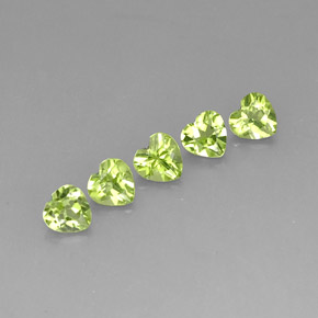 2.72 ct Green Peridot Gemstone, Peridot Gem in Heart Facet Shape for Sale.