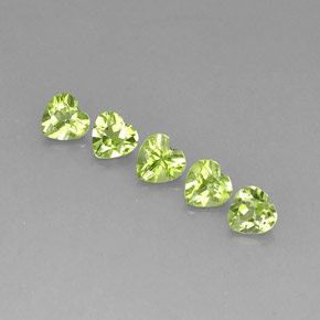 2.72 ct Green Peridot Stone, Natural Peridot in Heart Facet Shape for Sale
