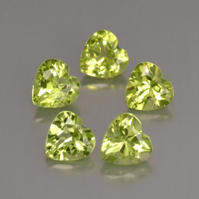 2.47 ct Green Peridot Gemstone, Peridot Gem in Heart Facet Shape for Sale.