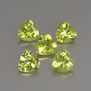 2.47 ct Green Peridot Stone, Natural Peridot in Heart Facet Shape for Sale