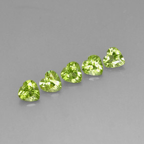 2.60 ct Green Peridot Gemstone, Peridot Gem in Heart Facet Shape for Sale.