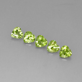 2.60 ct Green Peridot Stone, Natural Peridot in Heart Facet Shape for Sale