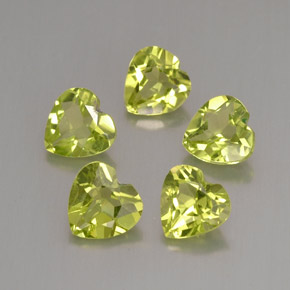 2.28 ct Green Peridot Gemstone, Peridot Gem in Heart Facet Shape for Sale.