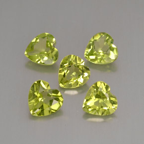 2.28 ct Green Peridot Stone, Natural Peridot in Heart Facet Shape for Sale