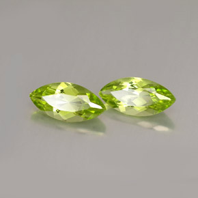 2.14 ct Green Peridot Stone, Natural Peridot in Marquise Facet Shape for Sale