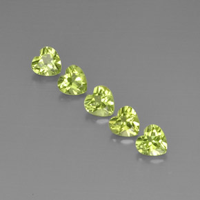 2.71 ct Green Peridot Gemstone, Peridot Gem in Heart Facet Shape for Sale.