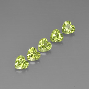2.71 ct Green Peridot Stone, Natural Peridot in Heart Facet Shape for Sale