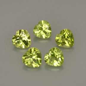 2.58 ct Green Peridot Gemstone, Peridot Gem in Heart Facet Shape for Sale.