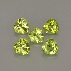 2.58 ct Green Peridot Stone, Natural Peridot in Heart Facet Shape for Sale