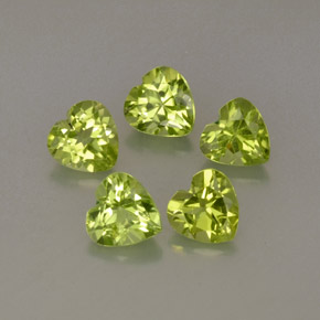 2.64 ct Green Peridot Gemstone, Peridot Gem in Heart Facet Shape for Sale.