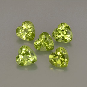 2.64 ct Green Peridot Stone, Natural Peridot in Heart Facet Shape for Sale