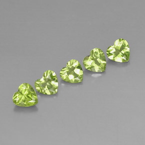2.52 ct Green Peridot Gemstone, Peridot Gem in Heart Facet Shape for Sale.
