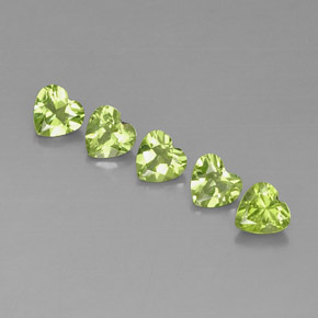 2.52 ct Green Peridot Stone, Natural Peridot in Heart Facet Shape for Sale