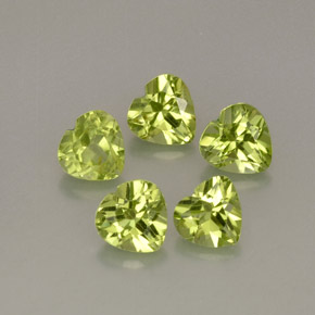 2.65 ct Green Peridot Gemstone, Peridot Gem in Heart Facet Shape for Sale.