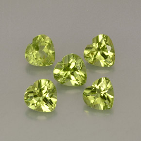 2.65 ct Green Peridot Stone, Natural Peridot in Heart Facet Shape for Sale