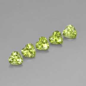 2.44 ct Green Peridot Gemstone, Peridot Gem in Heart Facet Shape for Sale.