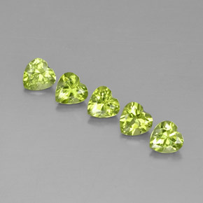 2.44 ct Green Peridot Stone, Natural Peridot in Heart Facet Shape for Sale