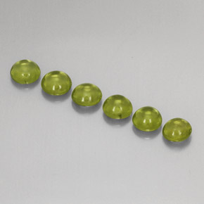 2.90 ct Green Peridot Gemstone, Peridot Gem in Round Cabochon Shape for Sale.