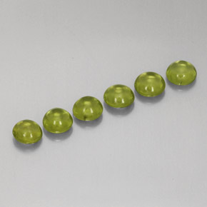 2.90 ct Green Peridot Stone, Natural Peridot in Round Cabochon Shape for Sale