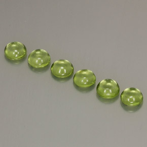 2.86 ct Green Peridot Gemstone, Peridot Gem in Round Cabochon Shape for Sale.
