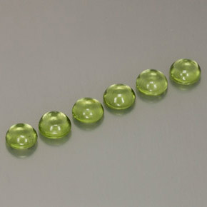 2.86 ct Green Peridot Stone, Natural Peridot in Round Cabochon Shape for Sale
