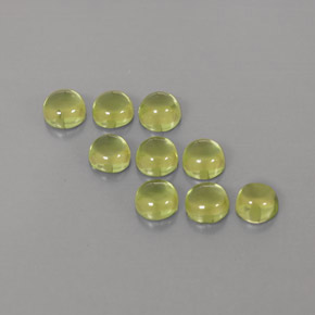 3.56 ct Green Peridot Gemstone, Peridot Gem in Round Cabochon Shape for Sale.