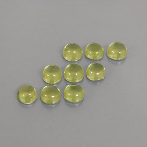 3.56 ct Green Peridot Stone, Natural Peridot in Round Cabochon Shape for Sale