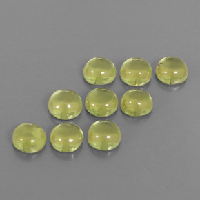 3.66 ct Green Peridot Stone, Natural Peridot in Round Cabochon Shape for Sale