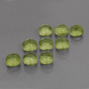 3.79 ct Green Peridot Stone, Natural Peridot in Round Cabochon Shape for Sale