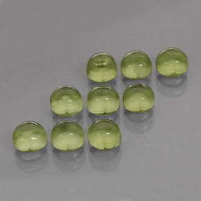 4.08 ct Green Peridot Stone, Natural Peridot in Round Cabochon Shape for Sale