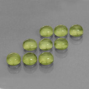 3.80 ct Green Peridot Stone, Natural Peridot in Round Cabochon Shape for Sale