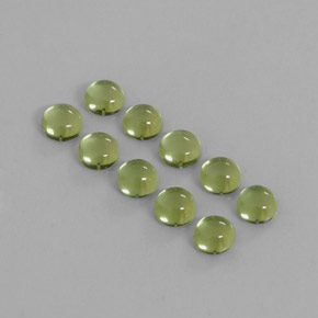 3.88 ct Green Peridot Stone, Natural Peridot in Round Cabochon Shape for Sale