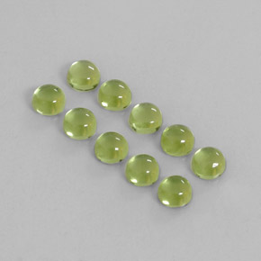 4.15 ct Green Peridot Gemstone, Peridot Gem in Round Cabochon Shape for Sale.