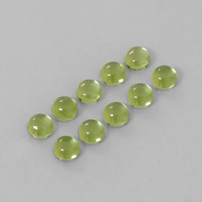 4.15 ct Green Peridot Stone, Natural Peridot in Round Cabochon Shape for Sale