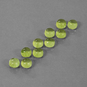 3.92 ct Green Peridot Stone, Natural Peridot in Round Cabochon Shape for Sale