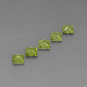 Peridot Gemstone in 5 x 5 mm (calibrated) Size for Sale, Peridot Stone in Lively Green Color