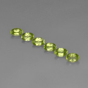 3.09 ct Green Peridot Gemstone, Peridot Gem in Oval Facet Shape for Sale.