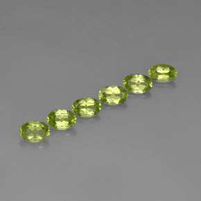3.09 ct Green Peridot Stone, Natural Peridot in Oval Facet Shape for Sale