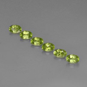 3.47 ct Green Peridot Gemstone, Peridot Gem in Oval Facet Shape for Sale.