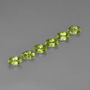 3.47 ct Green Peridot Stone, Natural Peridot in Oval Facet Shape for Sale