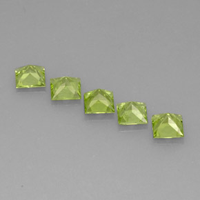 Peridot Gemstone in 5 x 5 mm (calibrated) Size for Sale, Peridot Stone in Lively Green Color
