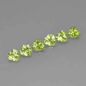 3.06 ct Green Peridot Gemstone, Peridot Gem in Heart Facet Shape for Sale.