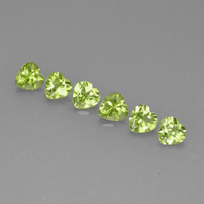 3.06 ct Green Peridot Stone, Natural Peridot in Heart Facet Shape for Sale
