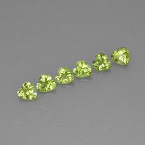 2.76 ct Green Peridot Gemstone, Peridot Gem in Heart Facet Shape for Sale.