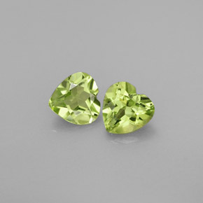 0.90 ct Green Peridot Gemstone, Peridot Gem in Heart Facet Shape for Sale.